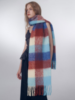 Bunter Karoschal mit Fransen Vintage-Mode-Damenschals