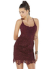 Burgund Homecoming Kleid 2022 Mantel Juwel Neck Sleeveless Spitze Kurzes Partykleid