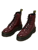 Burgund Martin Stiefel 2020 Damen Runder Zeh Plattform Schnüren Stiefeletten