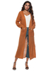 Burgund Pullover Cardigans Frauen mit langen Ärmeln V-Ausschnitt Maxi Cardigan