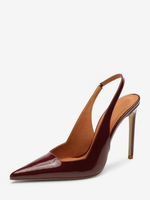 Burgunder High Heels mit spitzer Zehenpartie und Slingback-Pumps für Damen 2025