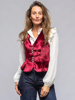 Burgunderrotes Cami-Top mit V-Ausschnitt und Knöpfen schickes Polyester Damen-Camis