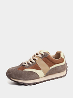 Camel Micro Wildleder Obermaterial Runde Spitze Sneakers für Frauen 1" Freizeitschuhe