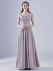 Cameo Brown Abendkleid A-Linie Off-The-Shoulder Schnürapplikation Applique Lace Bodenlange Social Party Kleider