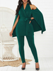 Cape Jumpsuit Cold Shoulder Work Einteiliger Overall