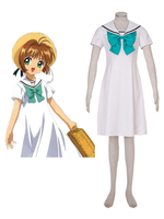 CardCaptor Sakura Klare Karte Kinomoto Sakura Cosplay Kostüm Weiß Einteiliges Kleid