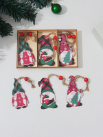 Cartoon Bunte Holz Wald Figurine Anhänger Dekoration Weihnachten Baum Zubehör