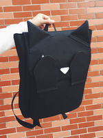 Casual Lolita Rucksack Kitten Design Leinwand schwarz Lolita Tasche
