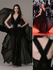 Celebrity Dresses A Line Cut Out Elegantes; durchsichtiges Chiffon-Festivalkleid
