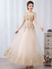 Champagne Prom Kleider lange Strass Perlen ärmellos bodenlangen formalen Anlass Kleid