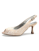 Champagner Brautjungfer Schuhe Spitze Peep Toe Slingpumps Hochzeit Gast Schuhe High Heel Brautschuhe
