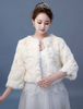 Champagner Hochzeit Jacke Langarm Kunstpelz wickeln Braut Winter Top