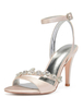 Champagner Hochzeitsschuhe Open Toe Strass Knöchelriemen Brautjungfer Schuhe