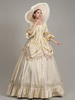Champagner Retro Kostüme Damen Spitze Rüschen Polyester Tunika Hut Kleid Euro-Stil Marie Antoinette Kostüm Vintage Kleidung