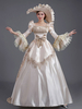 Champagner Retro Kostüme Rüschen Polyester Hut Damen Tunika im Euro-Stil Marie Antoinette Kostüm Party Abendkleid