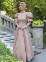 Champagner Retro Kostüme Spitze Polyester Kleid Damen Retro Marie Antoinette Kostüm Tunika Vintage Kleidung