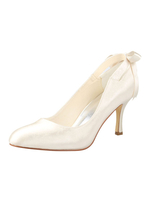 Champagnere Hochzeit Pumps mit Schleife