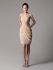 Champange Chiffon Cocktailkleid mit geraffte Mieder und Rock