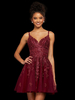Charmant mit Abiballkleid Kurze A-Linie V-Ausschnitt Applikationen Polyester Cameo Brown Partykleid