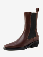 Chelsea-Stiefel für Damen mit quadratischer Zehenpartie und Welpenabsatz