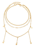 Chic Goldene Halskette Metalllegierung Sternform Anhänger Ketten Halskette Frauen Schmuck