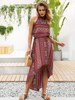 Chiffon Boho Kleid 2021 ärmellos bedruckt High Low Sommerkleid