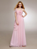 Chiffon Brautjungfer-Kleid mit Einschulter in Rosa