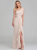 Chiffon Brautjungfernkleid One Shoulder Prom Dress Rüschen Mermaid Dress Ärmellose Partykleider Pageant Dress
