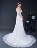 Chiffon Brautkleid Spitze Perlen Strapls Gericht Zug A-Linie Sommer Brautkleider 2021