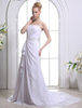 Chiffon Corsagen-Brautkleid mit Perlen-Applikation und Hof-Schleppe in Weiß
