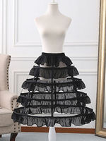 Chiffon Lolita Petticoats Rüschen Krinoline Schwarz Lolita Unterrock verstellbar