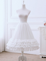 Chiffon Lolita Rock Bow Ruffle Weißes Lolitapetticoat
