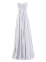Chiffon Maxikleid Sweetheart Plissee Solid Color Abendkleid