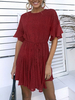 Chiffon Sommerkleid Frauen Jewel Neck Printed Beach Short Dress