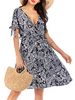 Chiffon Sommerkleid Strandkleid mit V-Ausschnitt