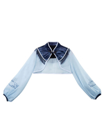 Chinesische Art Lolita Bolero Mäntel Einhorn bestickt Nieten Achselzucken Cape