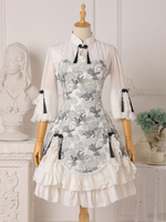 Chinesische Art Lolita OP Kleid Blumendruck Qi Lolita Einteilige Kleider
