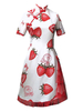 Chinesische Art Lolita OP Kleid Erdbeer Print Qi Lolita Einteilige Kleider