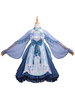 Chinesische Art Lolita OP Kleid Vivian Blumendruck Baby Blue Quaste Rüschen Lolita One Piece Kleider