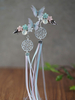 Chinesischen Stil Lolita Haarnadel Blauer Schmetterling Blumen Bänder Han Lolita Headwear