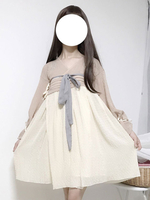 Chinesischen Stil Lolita OP Kleid Chiffon Bestickter Bogen Hellrosa Lolita Einteiliges Kleid
