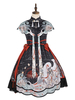 Chinesischer Stil Lolita JSK Kleid Schwarze Lolita Pullover Röcke und Cape Cloud Kragen