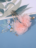 Chinesischer Stil Lolita-Zubehör rosa Blumen Perlen Kopfbedeckung Metall Sonstiges