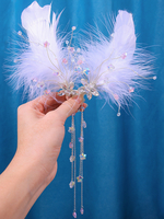 Chinesischer Stil Lolita-Zubehör weiße Ketten Blumen Strasssteine Metall-Kopfbedeckung Sonstiges