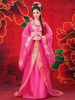 Chinesisches Kostüm Weibliche Traditionelle Rose Chiffon Frauen Hanfu Kleid Alte Tang Dynastie Kleidung 3 Stück