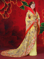 Chinesisches Kostüm Weibliches traditionelles gelbes Hanfu-Kleid Altes Tang Tang Kaiserin WuMeiNiang Cosplaly Kostüm