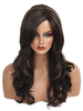 Chocolate Perücken 2021 Damen Highlighting Lang Curly Synthetic Perücken Mit Side Swept Bangs