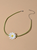 Choker Halsketten Gänseblümchen Blume Faux Wildleder Frauen Schmuck