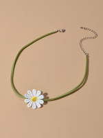 Choker Halsketten Gänseblümchen Blume Faux Wildleder Frauen Schmuck