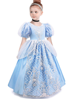 Cinderella Fairytale Cosplay Blaues Kleid Polyester Kinder Cosplay Kostüme
